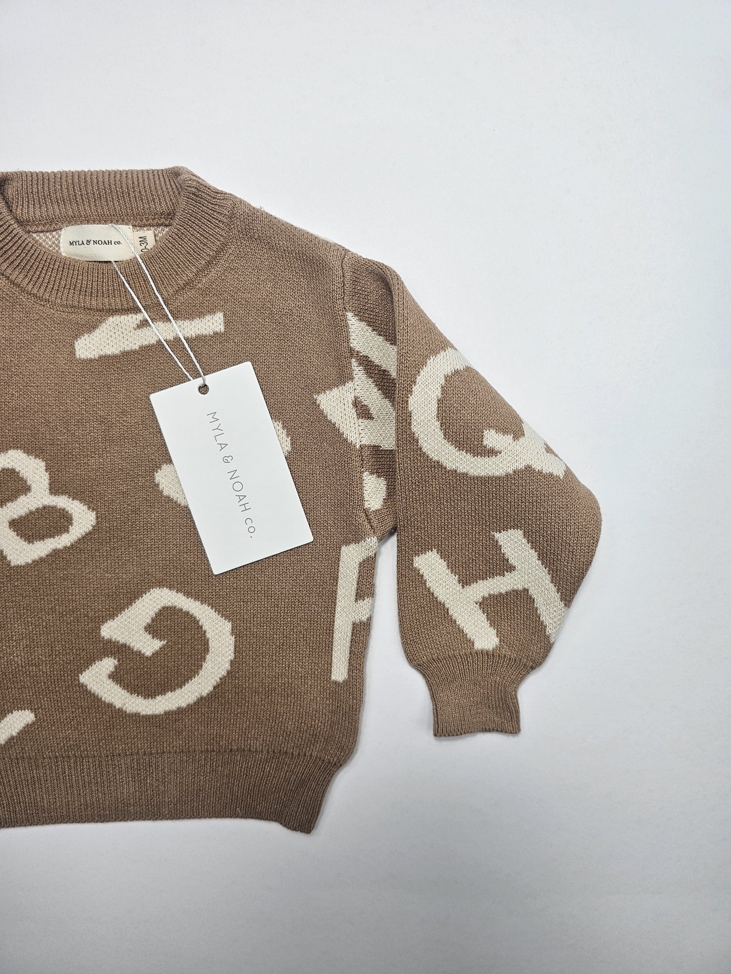 Alphabet Knit Pullover Sweater