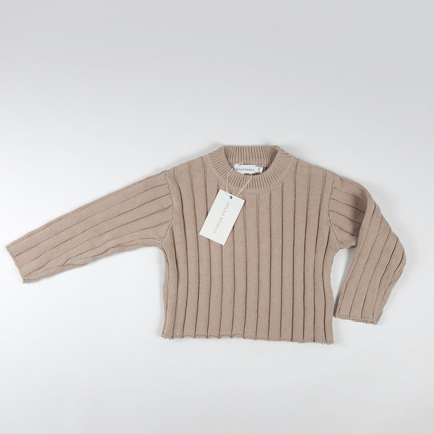 Organic Ribbed Sweater - Khaki