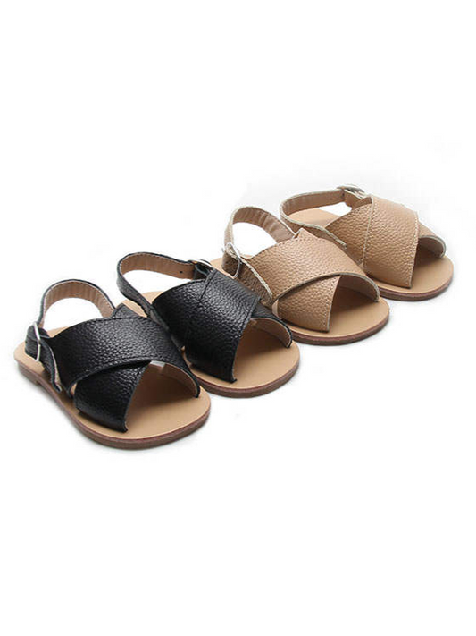 Leather Cross Sandals