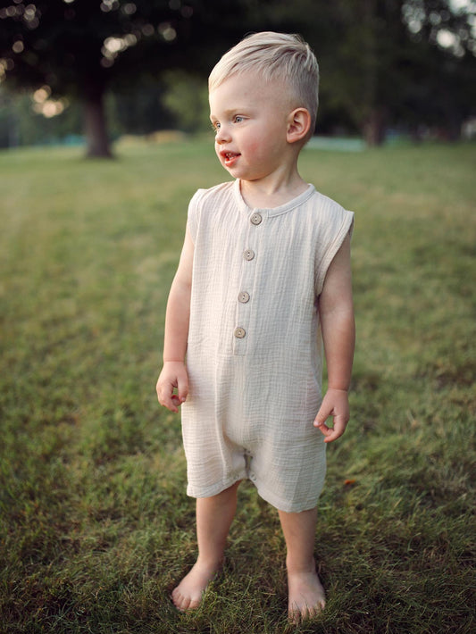 Muslin Romper - Stone